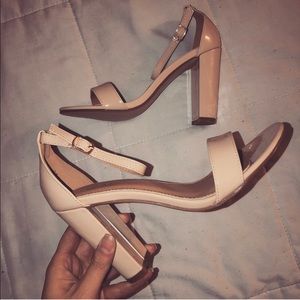 Nude Patent Chunky Heels